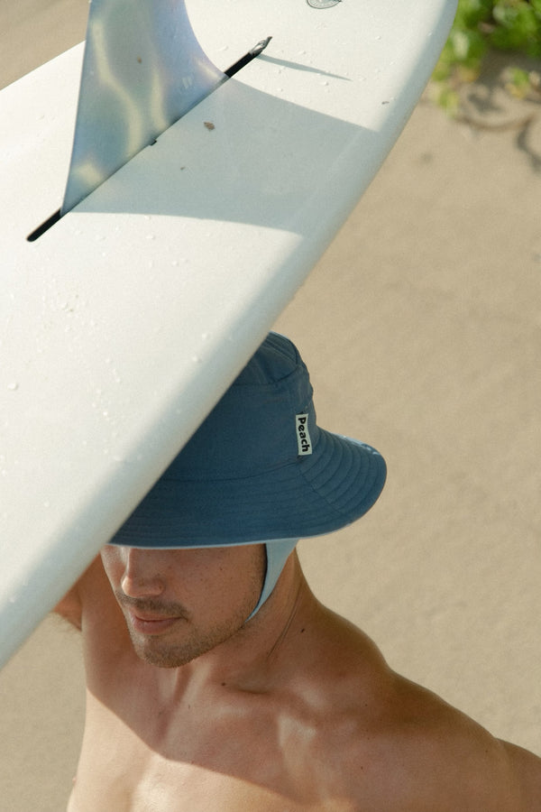 blue chambray surf hat