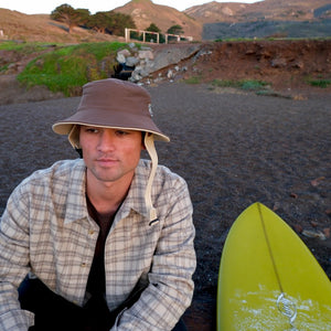 espresso brown surf hat front view