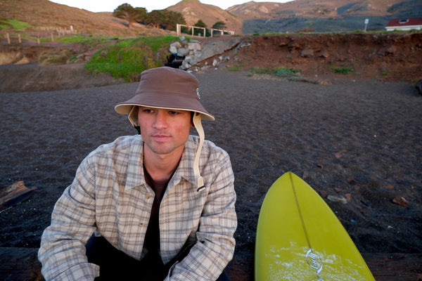 espresso brown surf hat front view