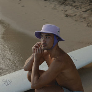 lavender purple urchin surf hat with chin strap