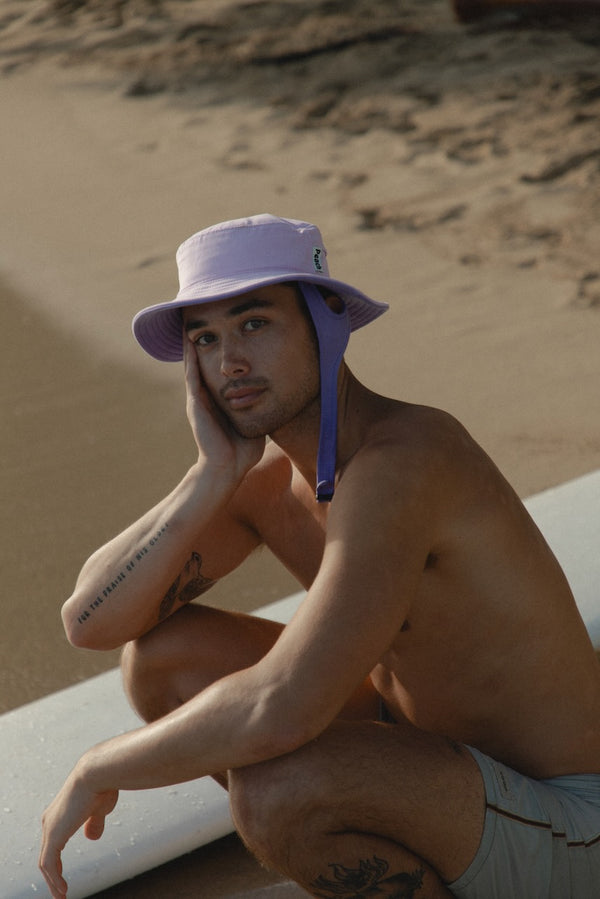 lavender purple urchin surf hat front