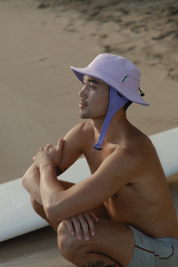 lavender purple urchin surf hat side