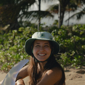 green floral surf hat