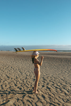 lilac purple gingham surf hat
