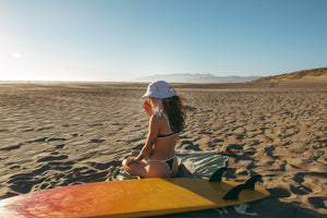 lilac purple gingham surf hat